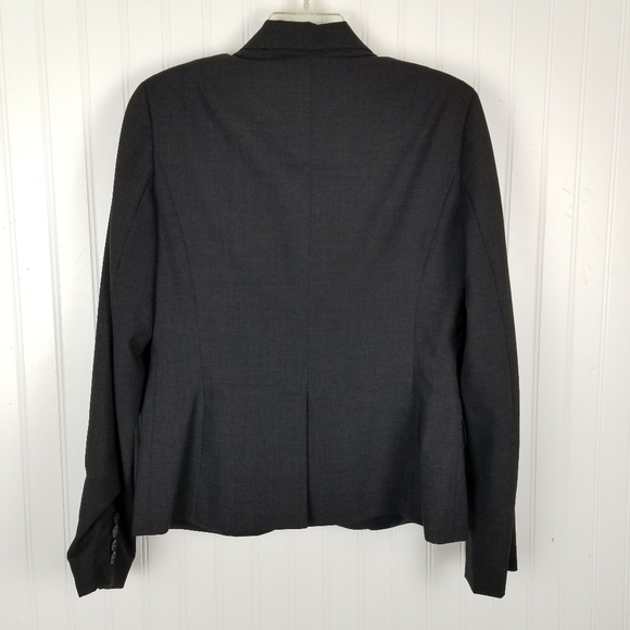 J Crew Womens One Button Wool Blazer Size 6 Dark Gray Stretch Boardroom Siren - Picture 5 of 7